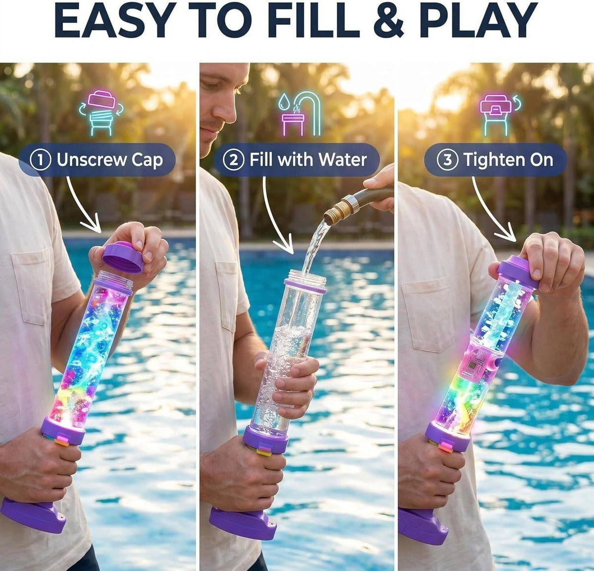 Easy fill and play steps