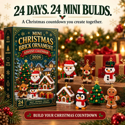 24-day Christmas mini brick ornament advent calendar and packaging
